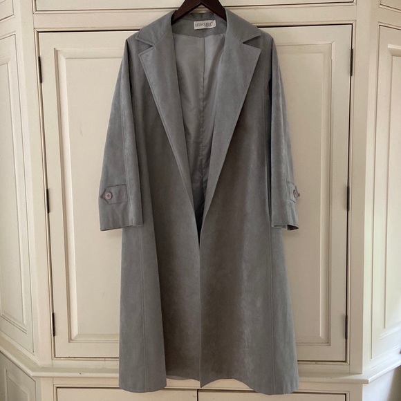 Ultrasuede Jackets & Coats Vintage Ultrasuede Long Open Belted Coat
